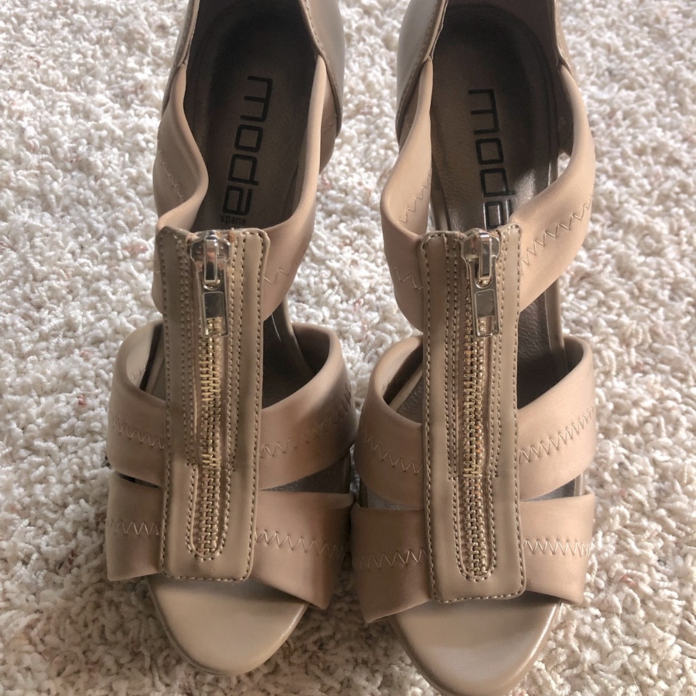 Mods Spana cream zip up heels